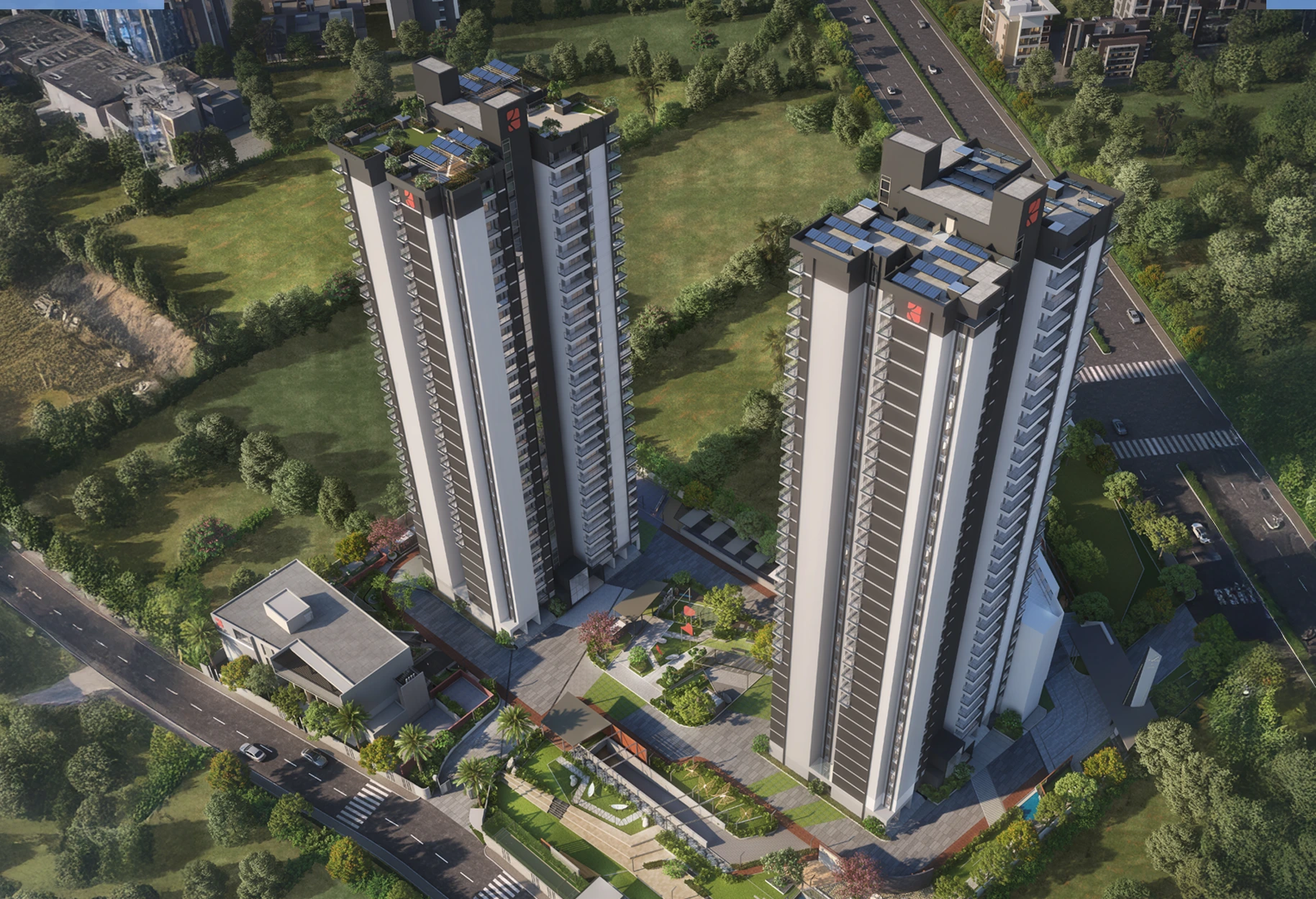 Luxury Apartment Down to Top View